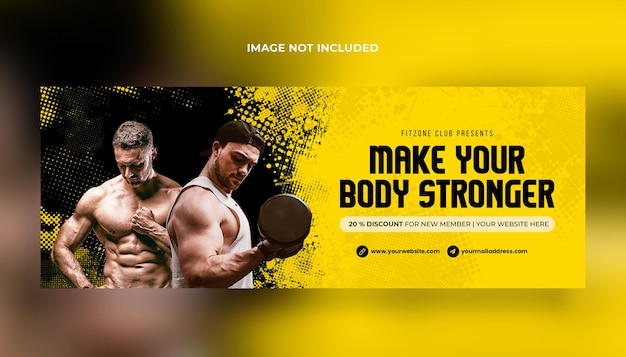 Premium PSD | Fitness gym training facebook cover and web banner psd  template