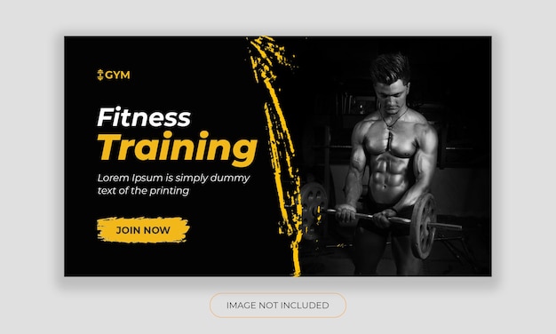 fitness gym training youtube thumbnail design and web banner gym agency video thumbnail