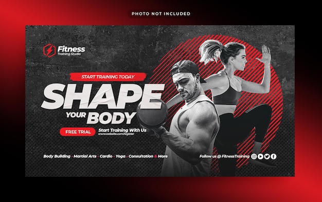 Fitness Gym Web Banner Flyer and Youtube Thumbnail