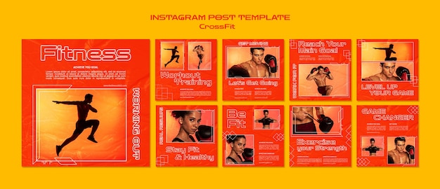 PSD fitness and health instagram posts collection