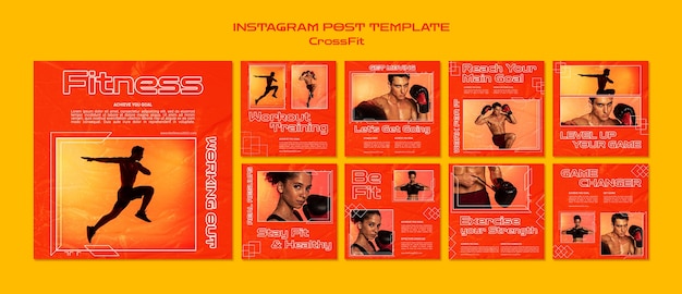 Fitness and health instagram posts collection