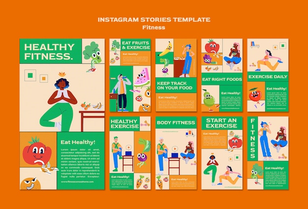 Fitness and health instagram stories collection