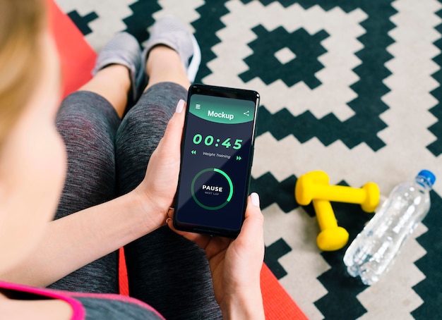 Fitness at home concept mock-up