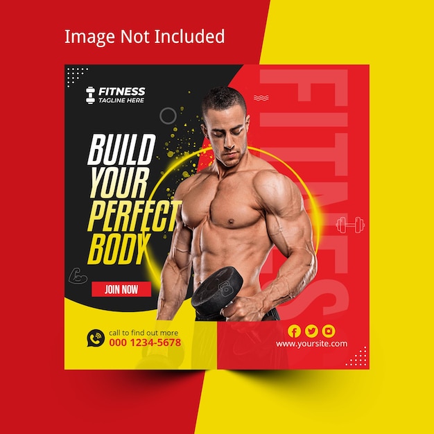 PSD fitness instagram-advertenties ontwerpen