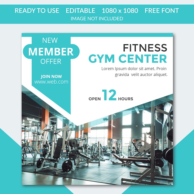 PSD fitness instagram post template