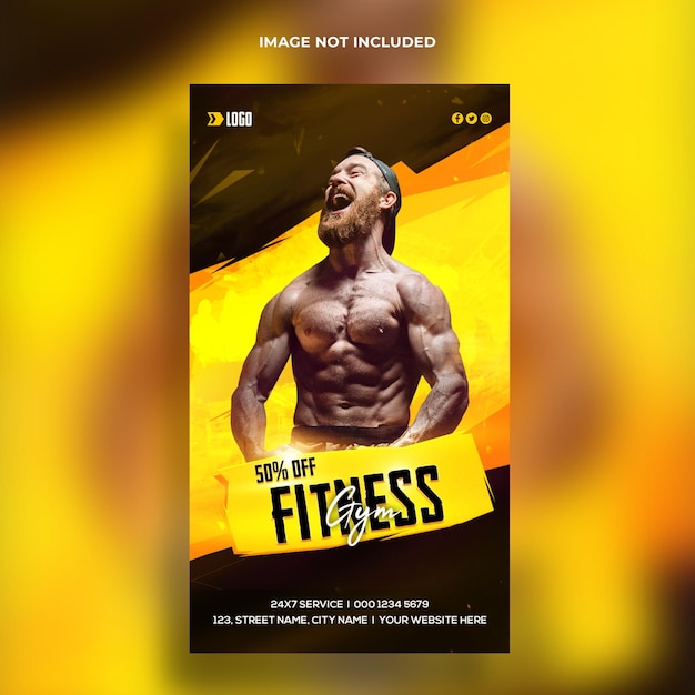 Fitness instagram-sjabloon voor spandoek