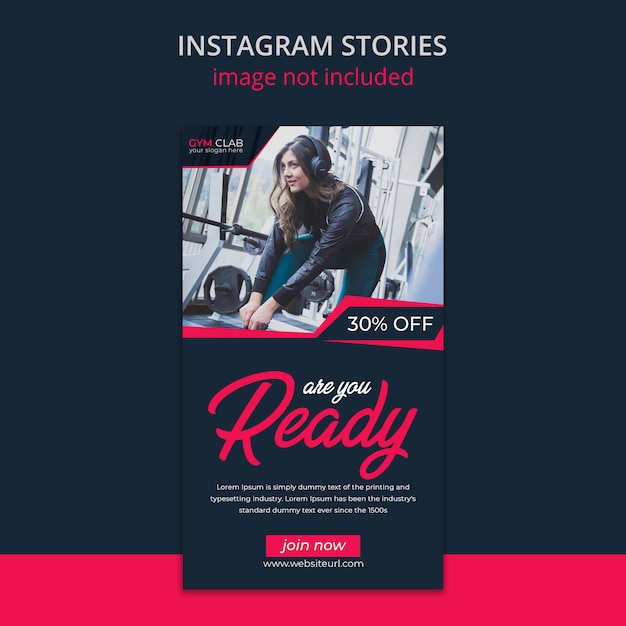 PSD fitness instagram stories template