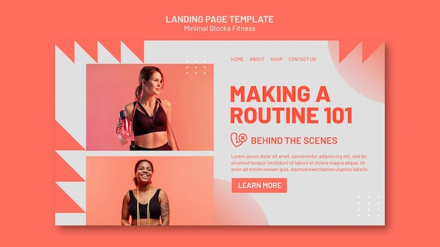 PSD fitness landing page template