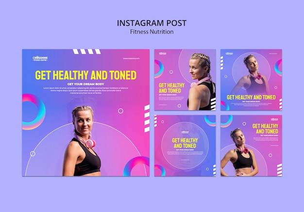 PSD post di instagram di nutrizione fitness