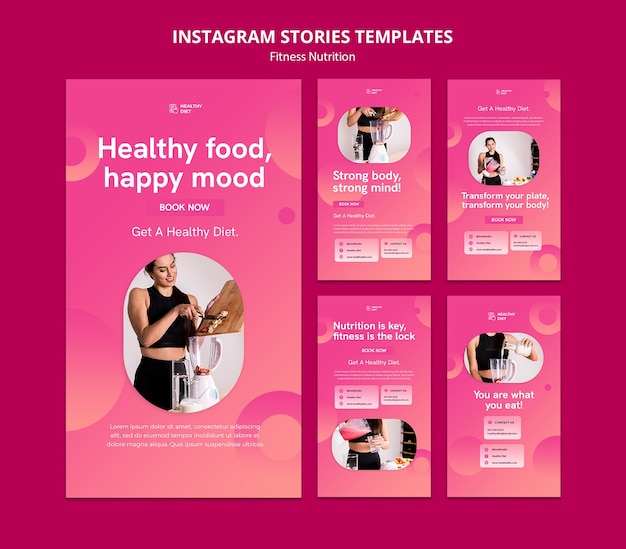 Storie di instagram di nutrizione fitness