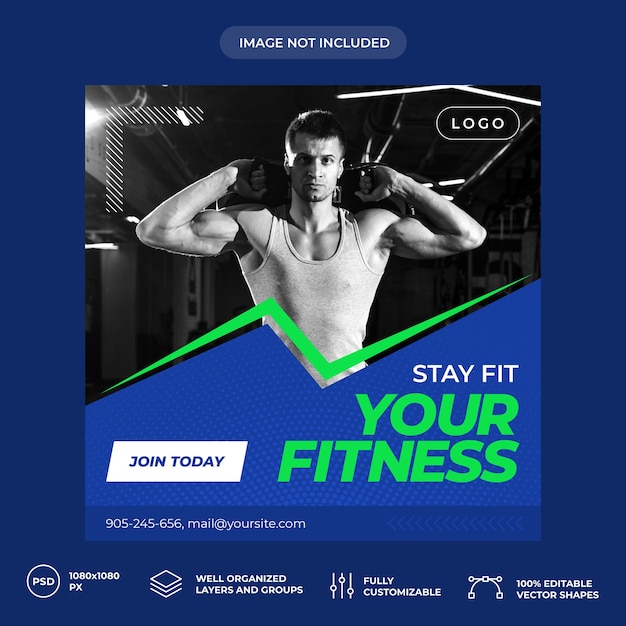 PSD fitness personal trainer social media banner