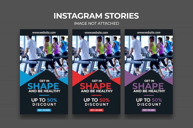 Fitness premium instagram verhaalsjabloon voor sportschool