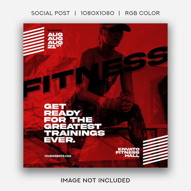 PSD post di instagram per la promozione del fitness