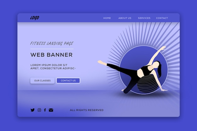 PSD fitness psd landing page template