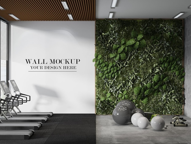 fitness room wall mockup