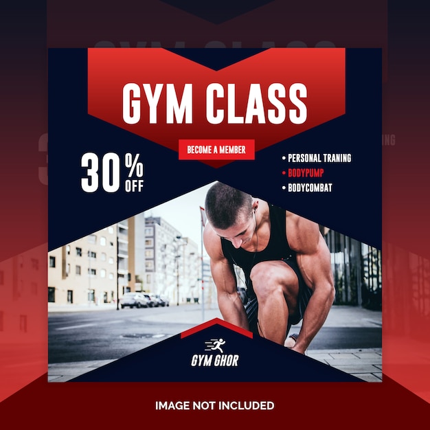 Fitness social media post banner, instagram post