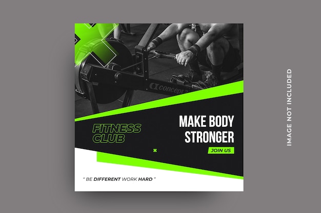 PSD fitness social media post banner template