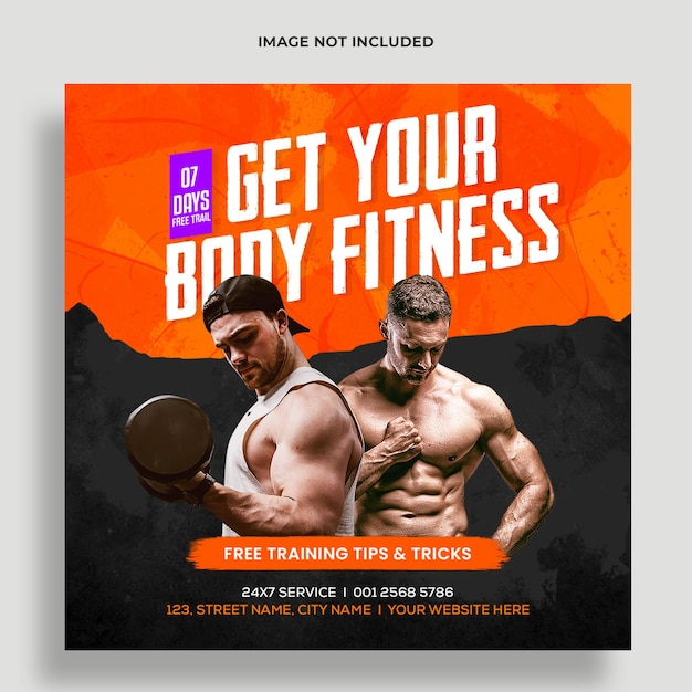 Modello di post per social media fitness premium psd