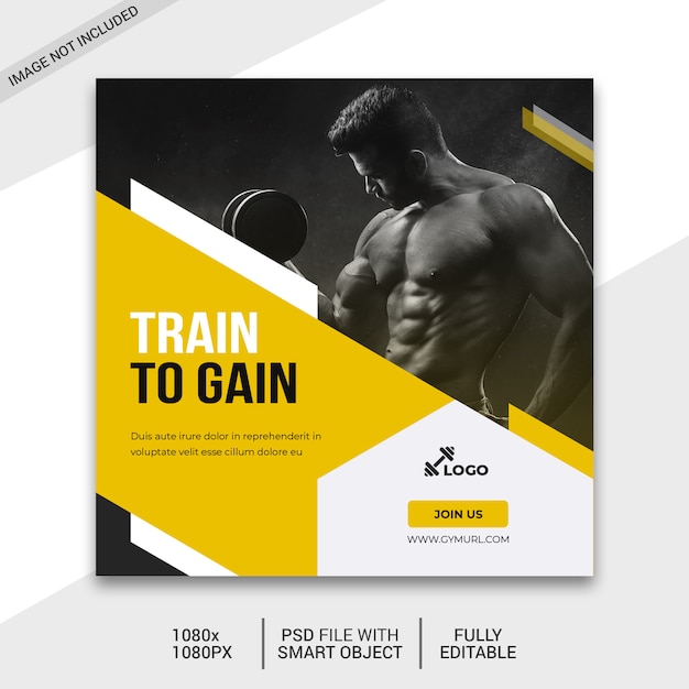 PSD fitness social media post