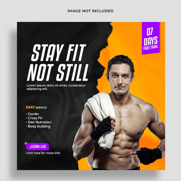 Fitness social media postsjabloon premium psd