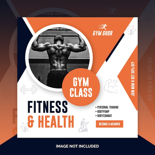 Fitness sociale media plaatsen banner