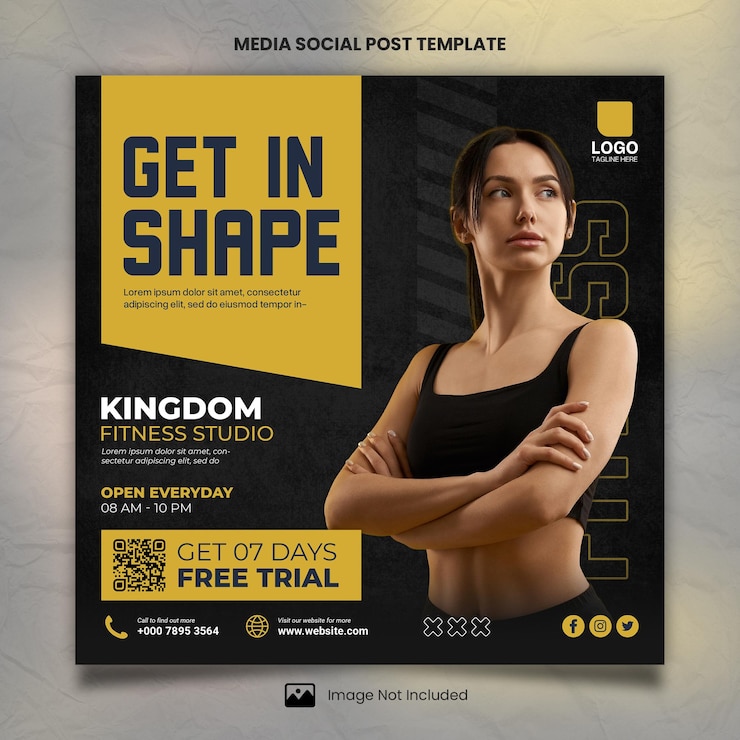 PSD fitness studio media social post template