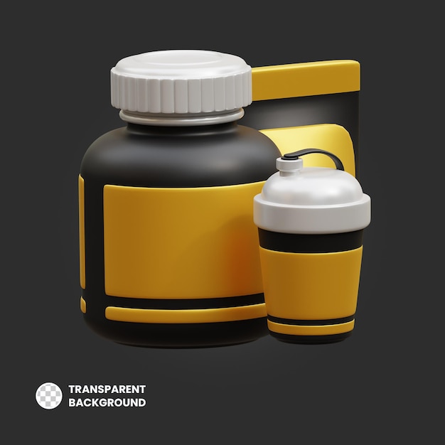 PSD fitness supplement 3d gym fitness icon