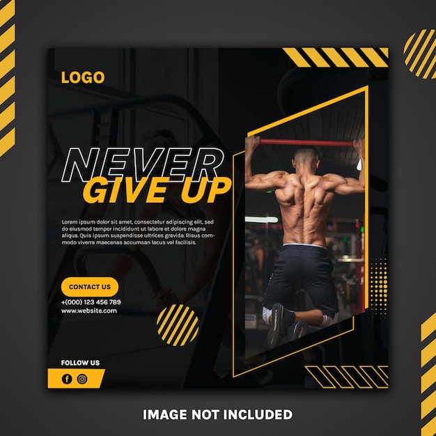 PSD fitness training social media post design