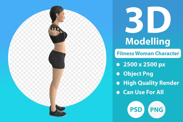 Fitness woman 3d modelling