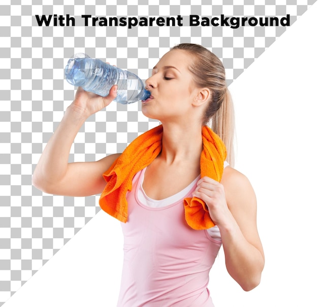 fitness woman drinking water