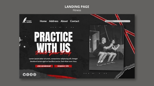 PSD fitness workout landing page