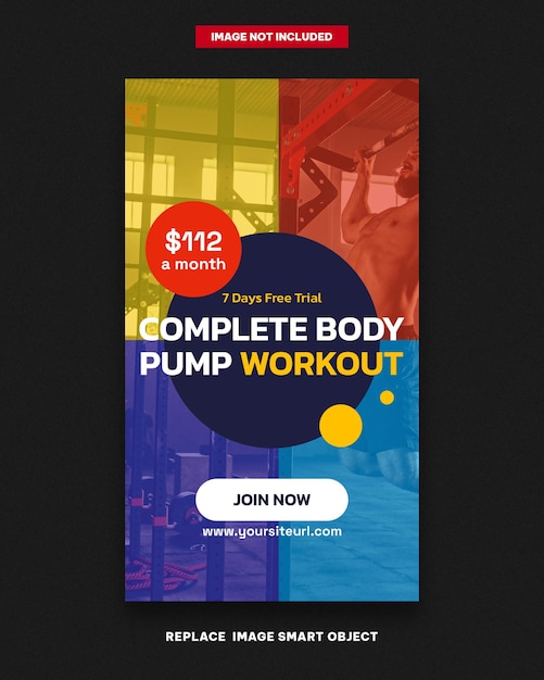 PSD fitness amp yoga banners stories