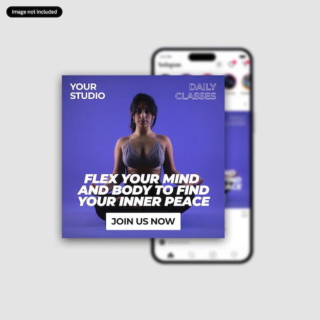 PSD fitness amp yoga classes instagram banner templates