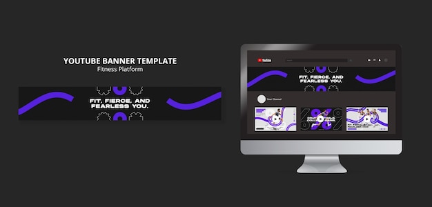 PSD fitness youtube banner template