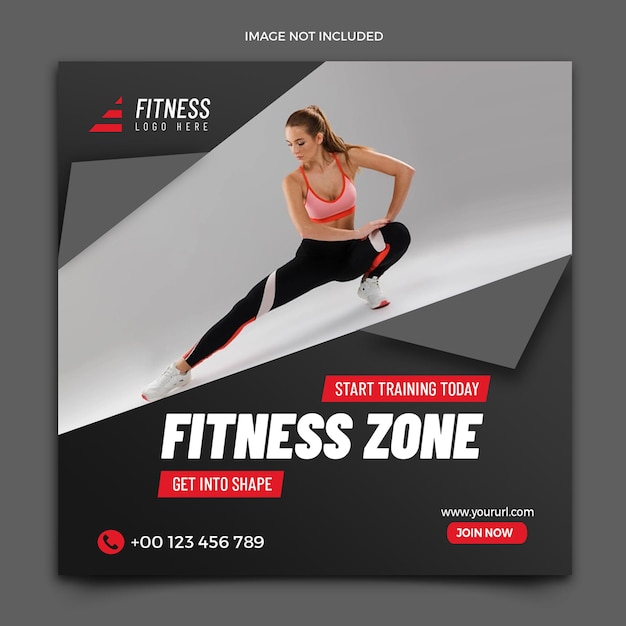 PSD fitness zone instagram post template