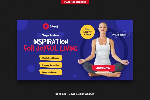 PSD fitnessversterker yoga banners fb newsfeed