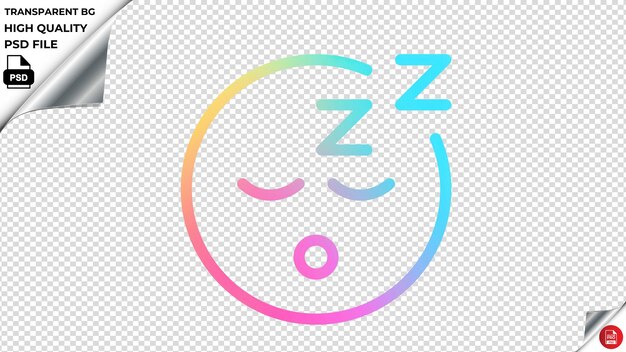 PSD fitrfaces slapen vector icon rainbow kleurrijke psd transparent