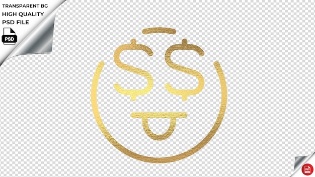 PSD fitsbracketsround gouden textuur vector icon psd transparent