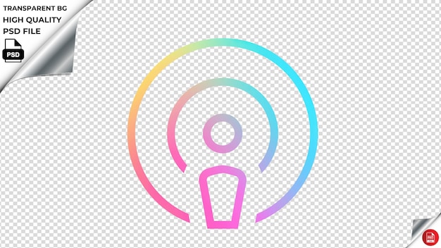 PSD fitspodcast vector icon rainbow colorful psd transparent