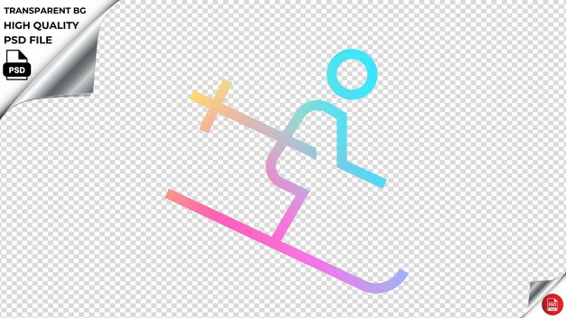 PSD fitskiing vector icon arcobaleno colorato psd trasparente