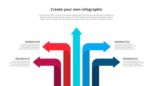 PSD five arrows infographic elements business template for presentation concept with 5 options or steps