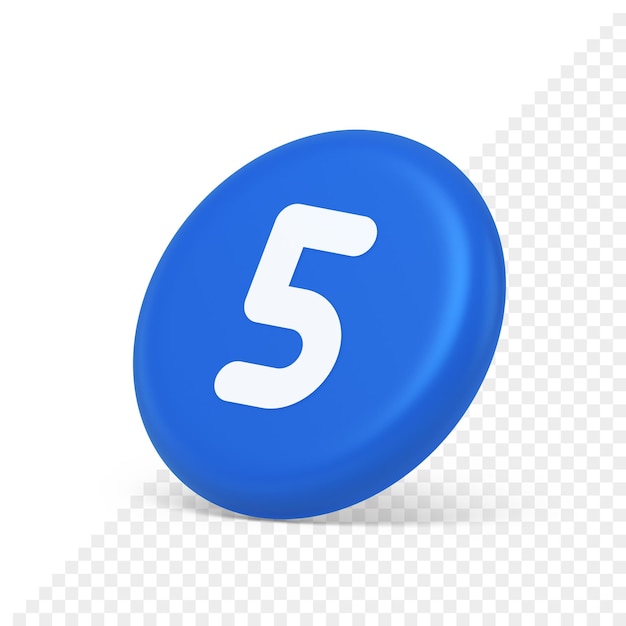 Five character calculator keyboard blue button financial counting 3d isometric realistic icon