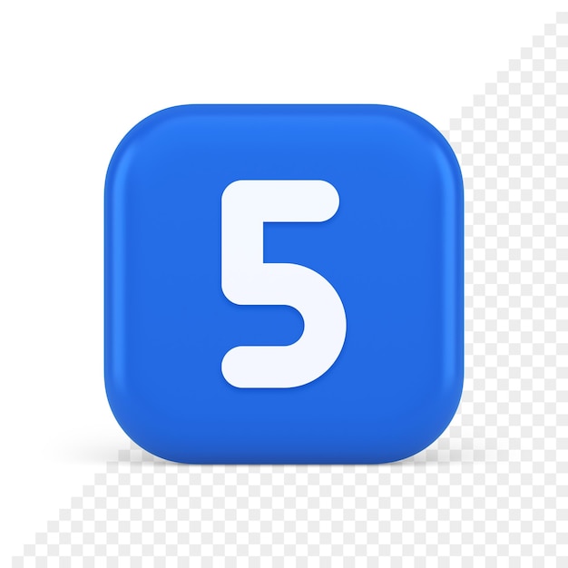 five character calculator keyboard blue button financial counting 3d realistic icon