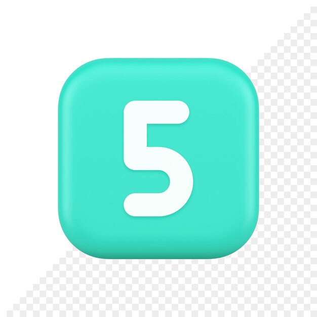 five character calculator keyboard green button financial counting 3d realistic icon