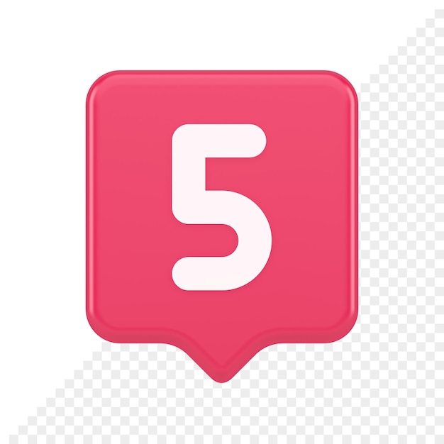 Five character calculator keyboard pink button financial counting 3d realistic speech bubble icon