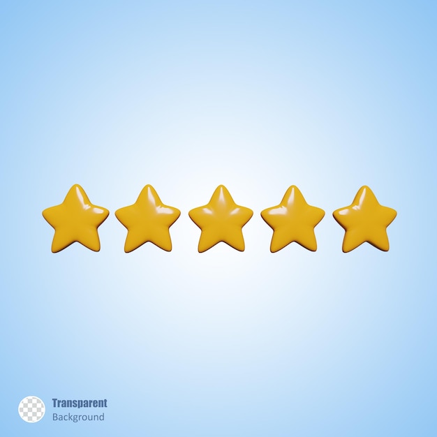 five star in 3d render design