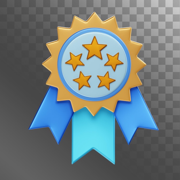 PSD five star badge 3d illustration