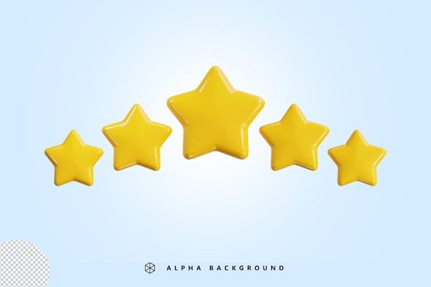 five star ratting icon 3d render vector illustration