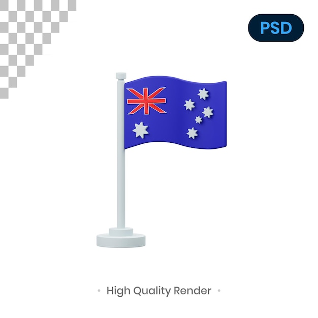 Flag 3d render illustration premium psd