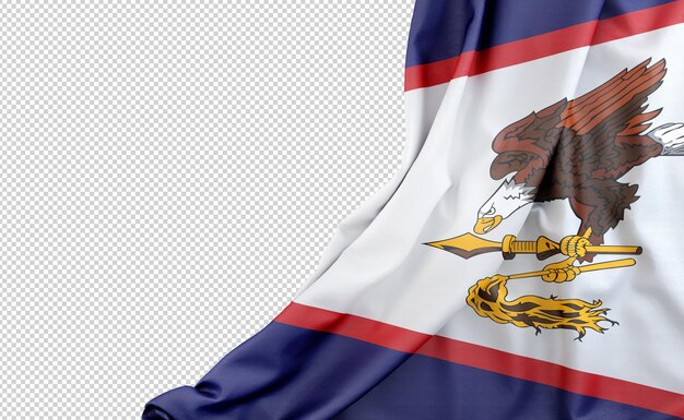 PSD flag of american samoa with empty space on the left isolated 3d rendering